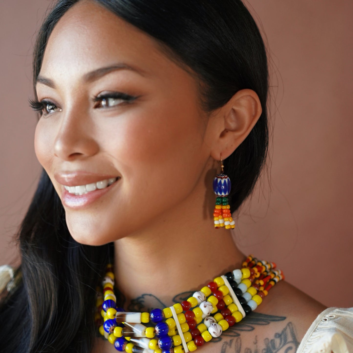 Paraggi Earrings - beaded strands