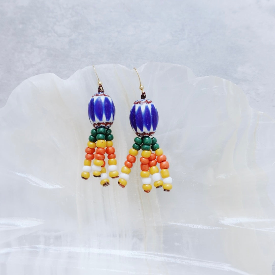 Paraggi Earrings - beaded strands