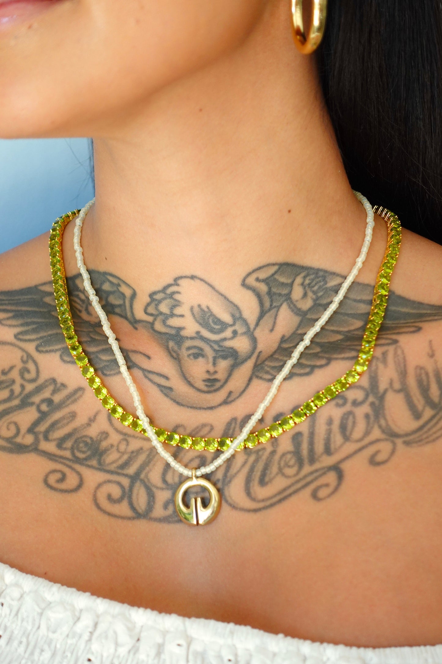Peridot Glass Tennis Chain