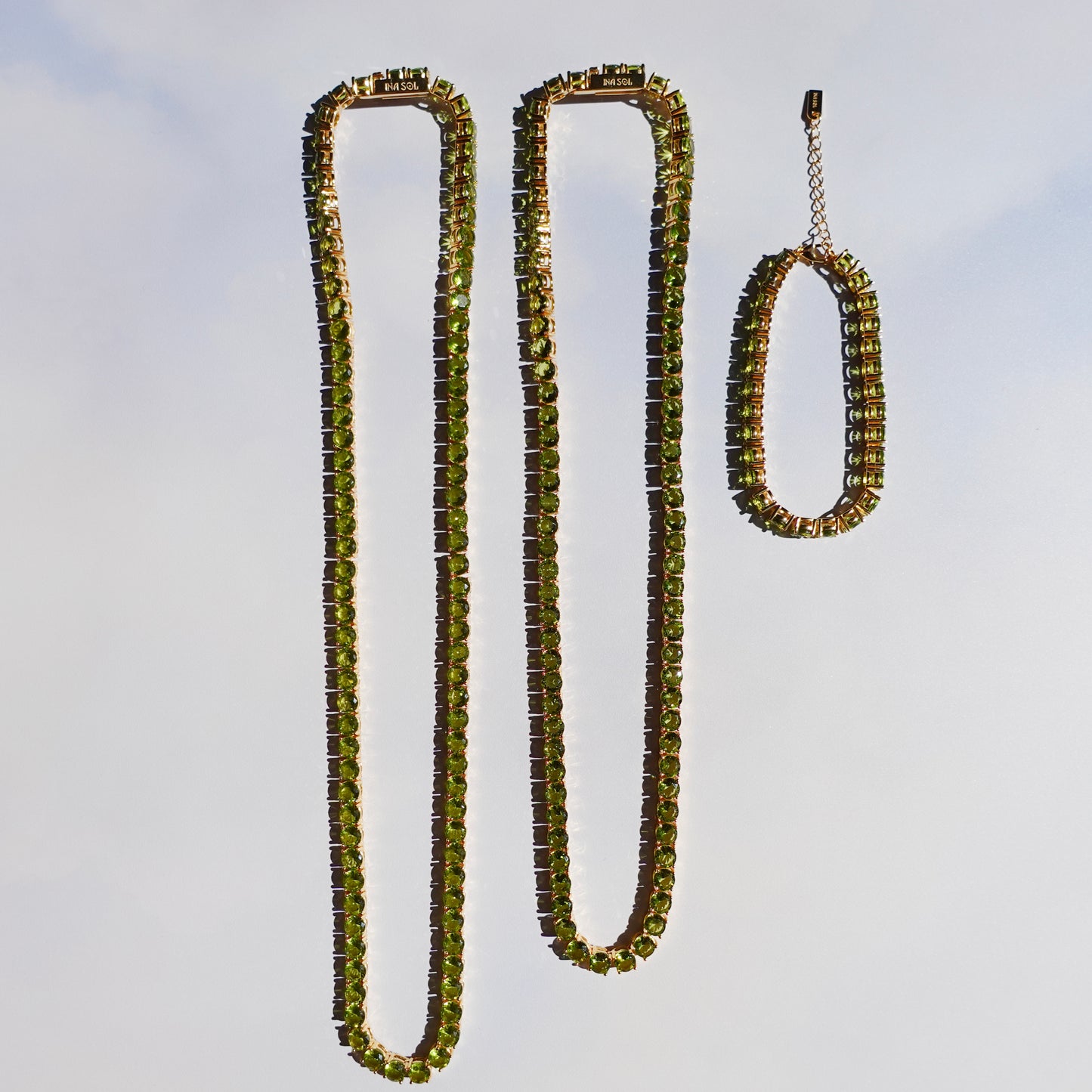 Peridot Glass Tennis Bracelet