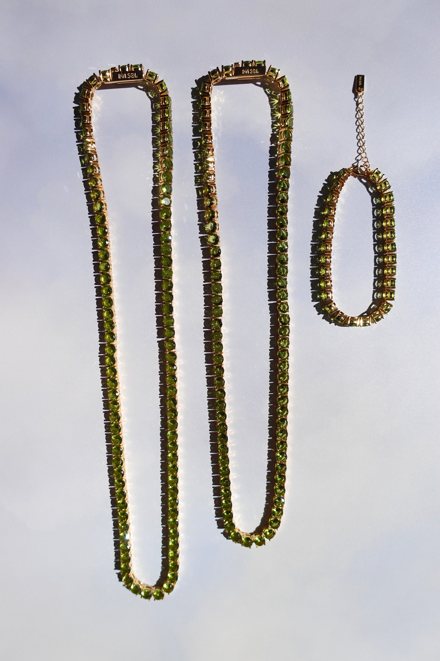 Peridot Glass Tennis Chain