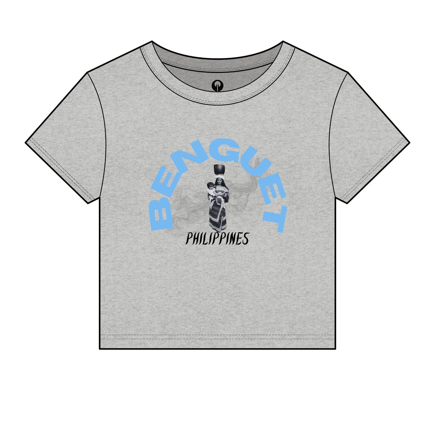 MOTHER LANDS Crop Tee - Blue BENGUET