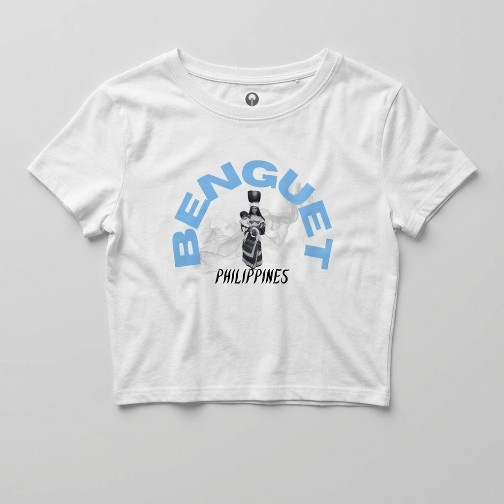 MOTHER LANDS Crop Tee - Blue BENGUET