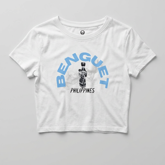 MOTHER LANDS Crop Tee - Blue BENGUET