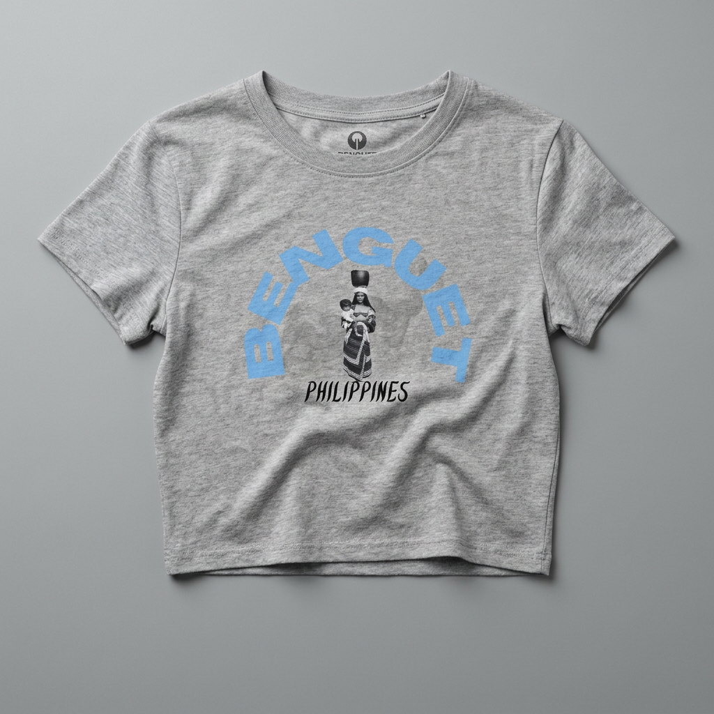 MOTHER LANDS Crop Tee - Blue BENGUET