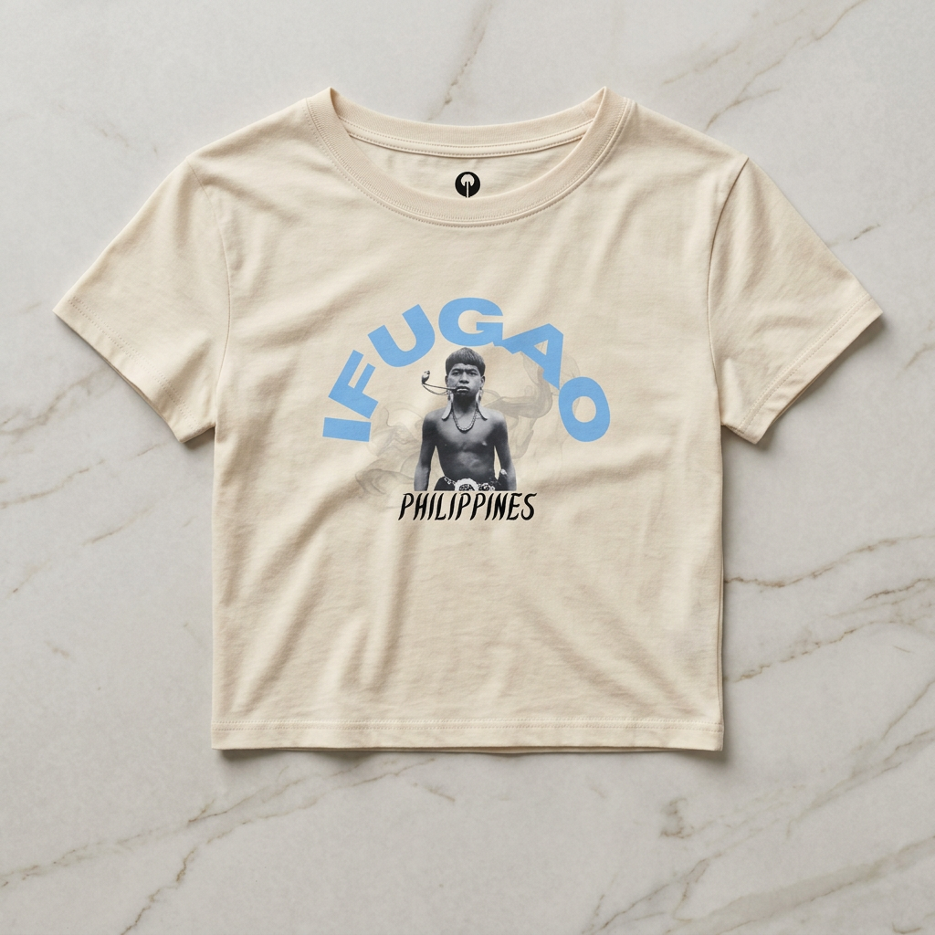 MOTHER LANDS Crop Tee - Blue IFUGAO