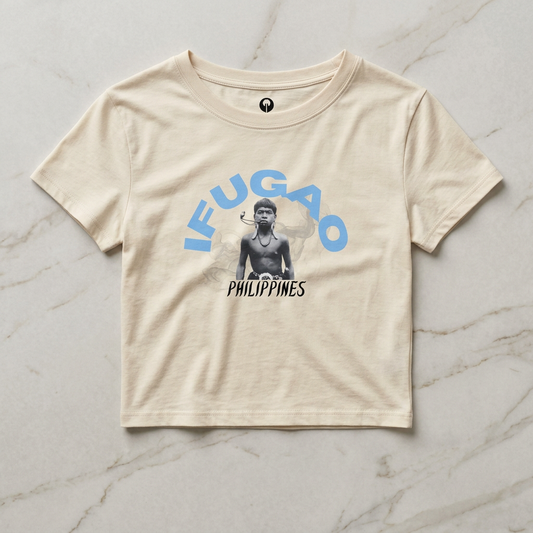 MOTHERLANDS Crop Tee - Blue IFUGAO
