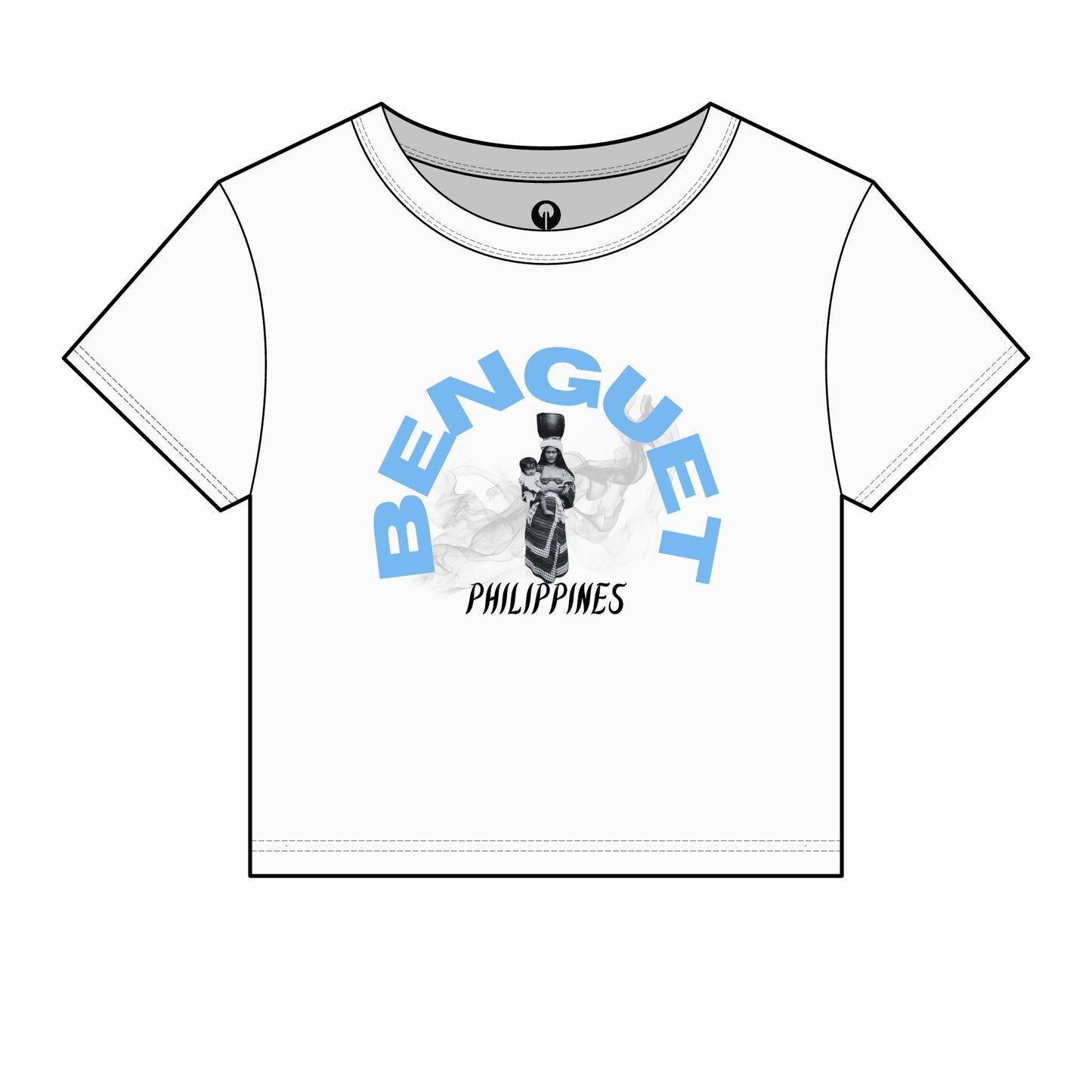 MOTHER LANDS Crop Tee - Blue BENGUET