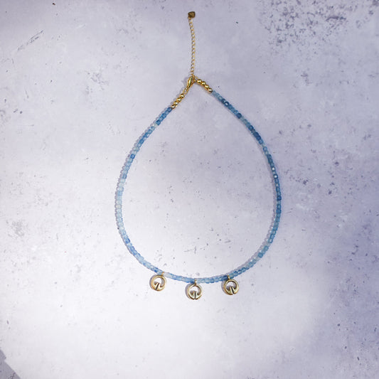 Past, Present + Future Necklace - Aquamarine