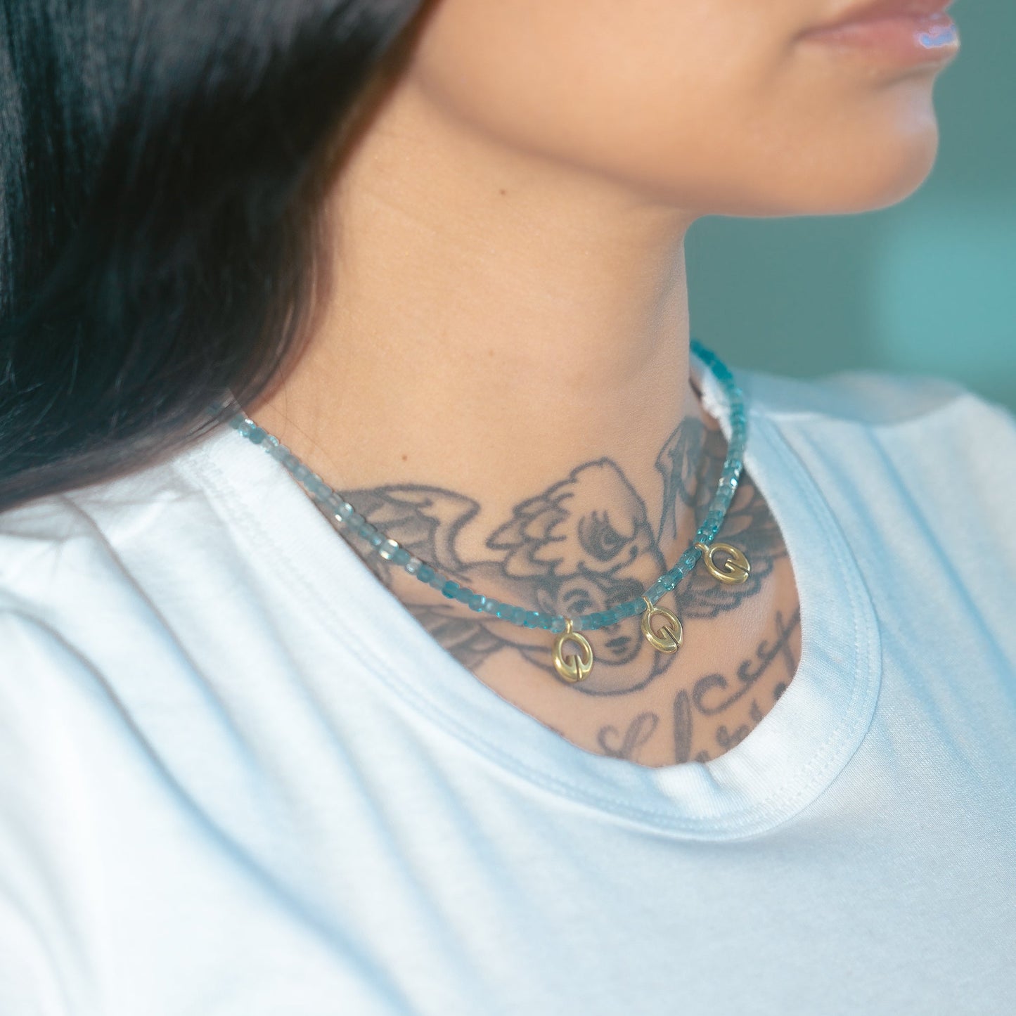 Past, Present + Future Necklace - Aquamarine