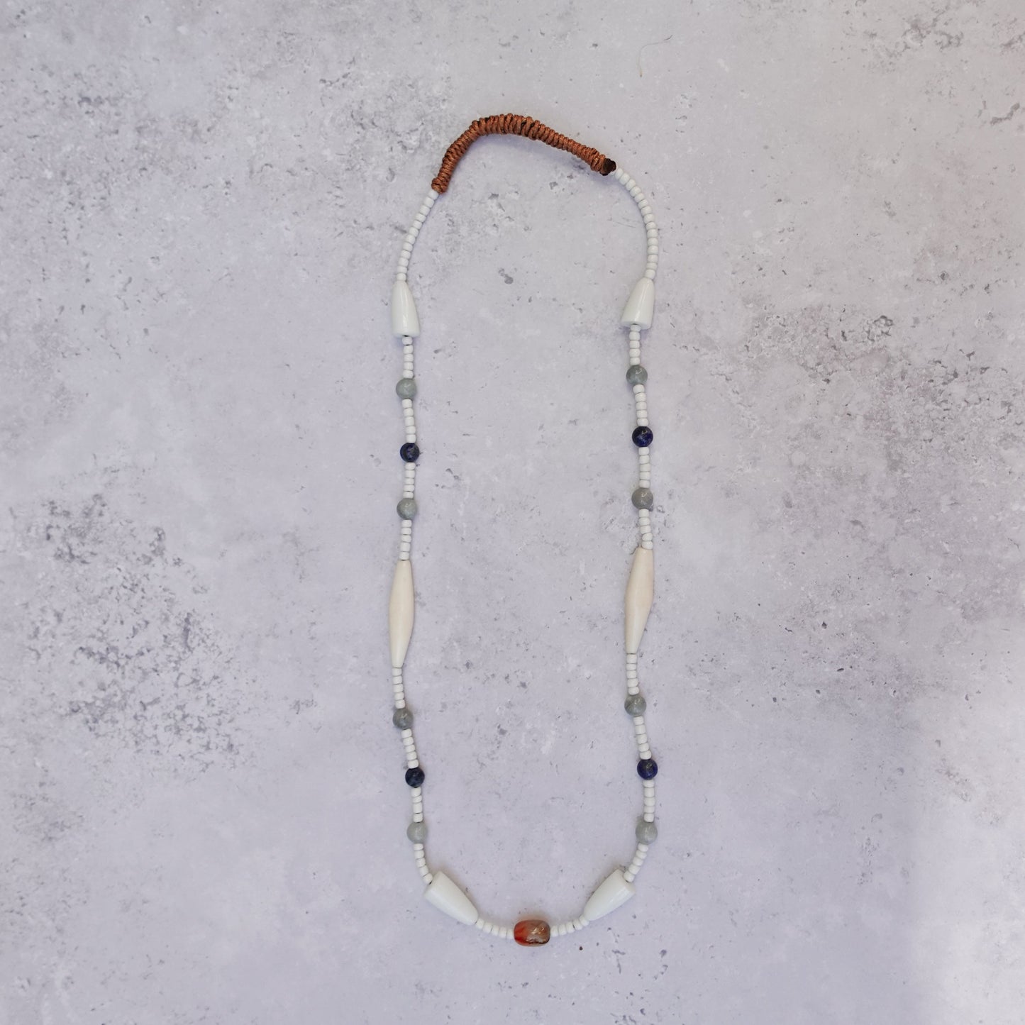 Ibaloi Necklace - White with Blue