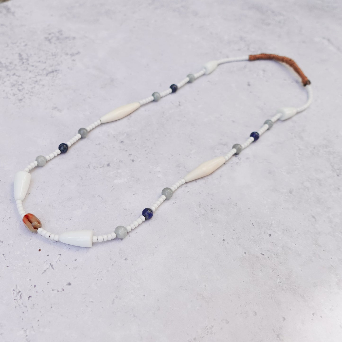 Ibaloi Necklace - White with Blue