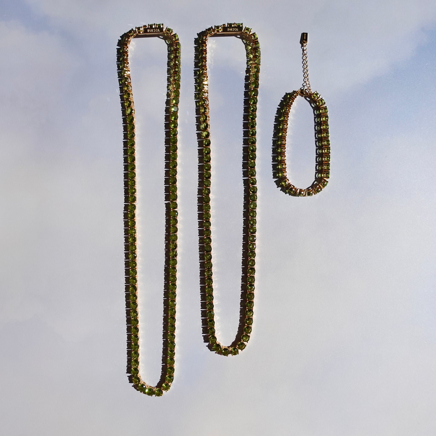 Peridot Glass Tennis Chain